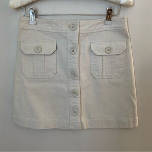Gap Skirt Khaki Button Front Y2K Summer 2003 Pockets Neutral Trendy Casual